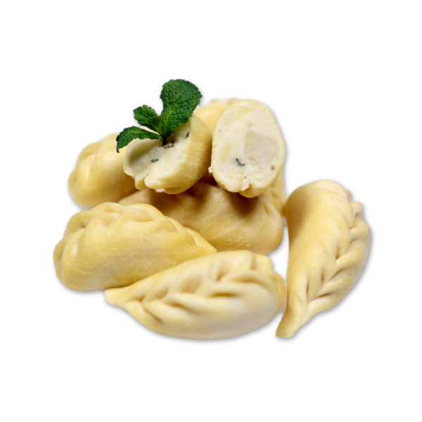 handmade raviolo potatoes and mint